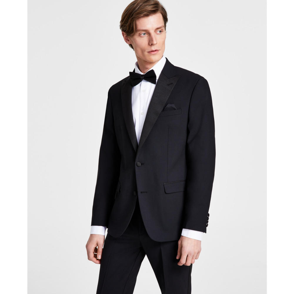 Bar III Men Slim Fit Faille Trim Tuxedo Jacket Black Size 40L